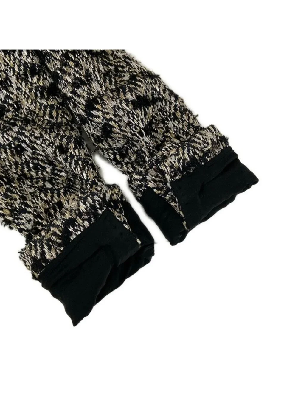 Chanel Skirt Suit S Black Gold Ivory Tweed Gripoix Cotton